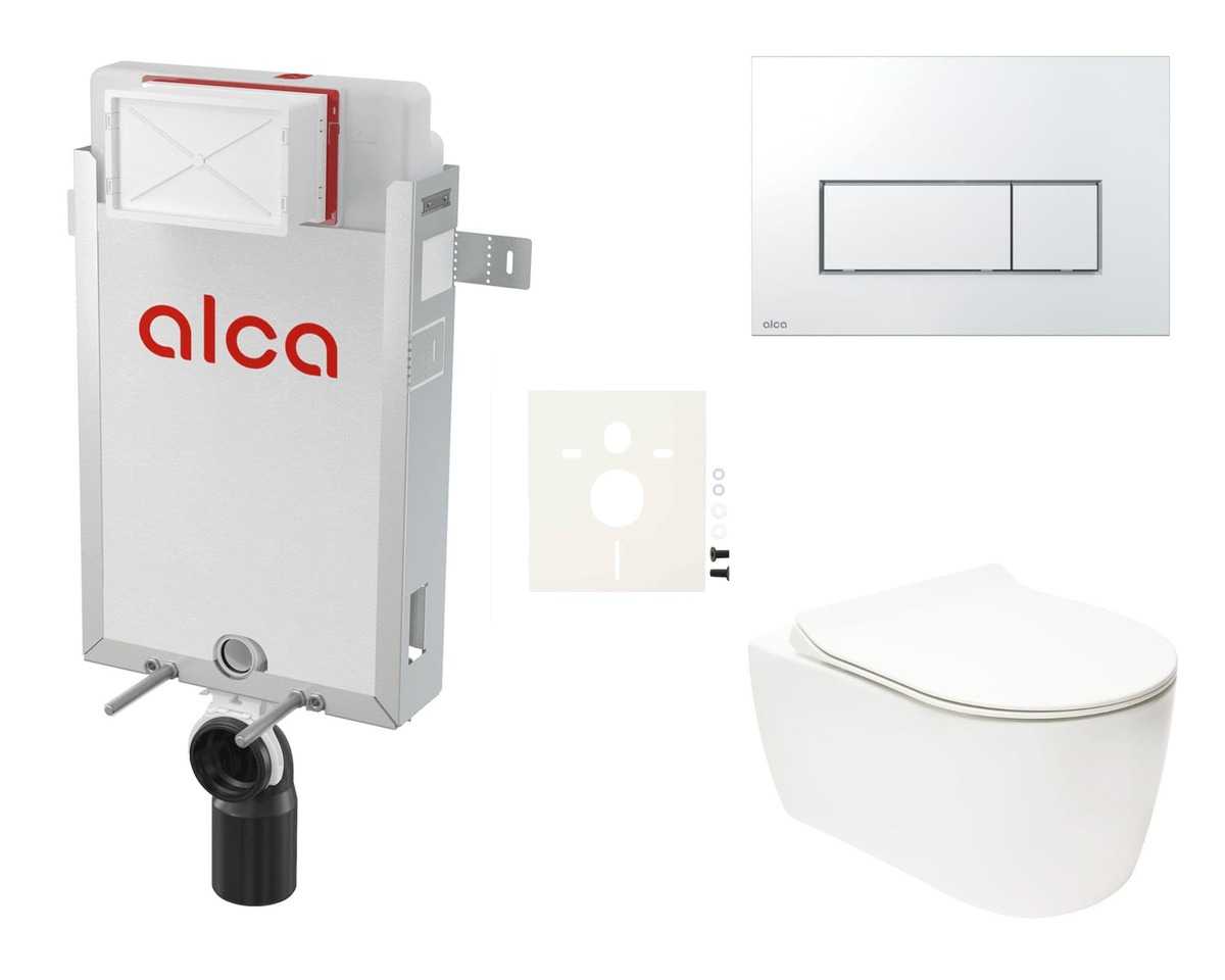 Cenově zvýhodněný závěsný WC set Alca k zazdění + WC Glacera Alfa SIKOAA8 Alca