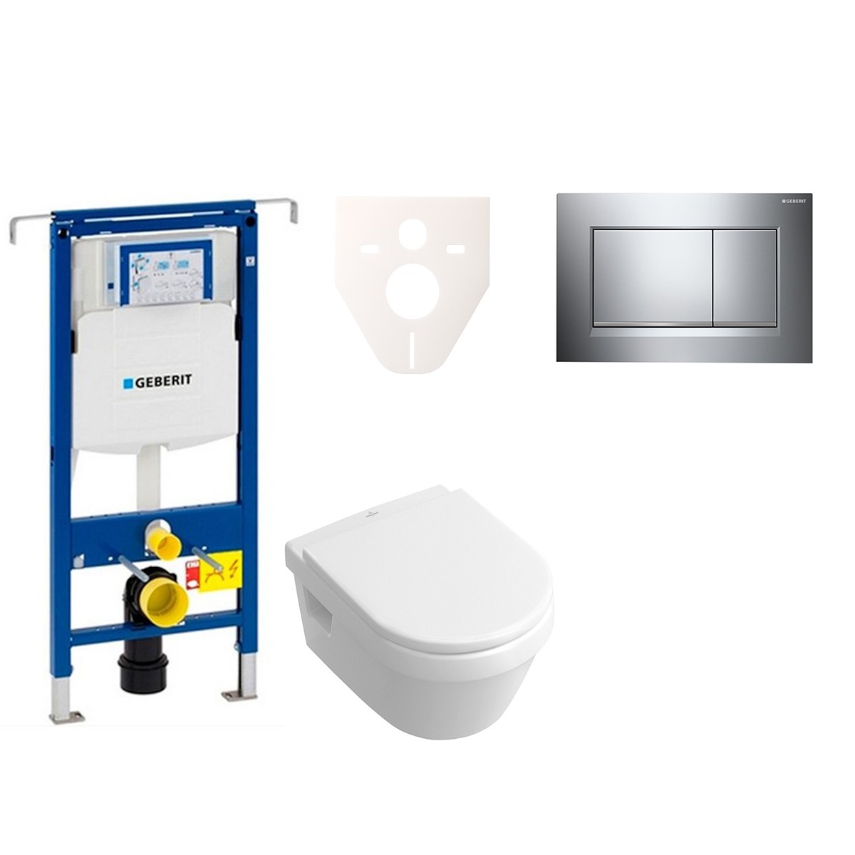 Cenově zvýhodněný závěsný WC set Geberit do lehkých stěn / předstěnová montáž+ WC Villeroy & Boch Omnia Architectura 111.355.00.5NB6 Villeroy & Boch