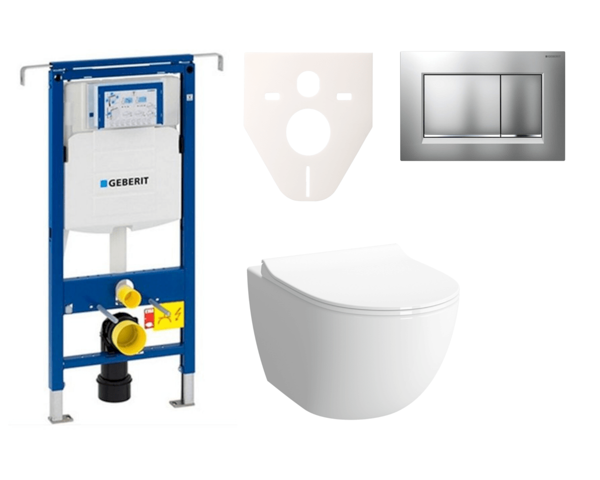 Cenově zvýhodněný závěsný WC set Geberit do lehkých stěn / předstěnová montáž+ WC Vitra Vitra Shift SIKOGES4N7 Vitra