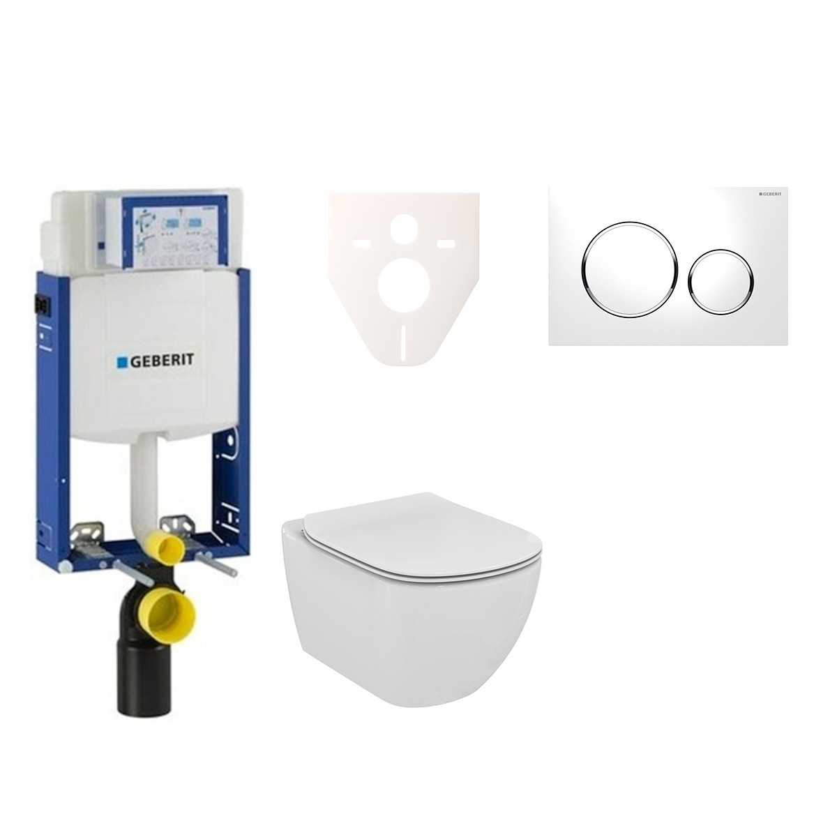 Cenově zvýhodněný závěsný WC set Geberit k zazdění + WC Ideal Standard Tesi 110.302.00.5NF4 Ideal Standard