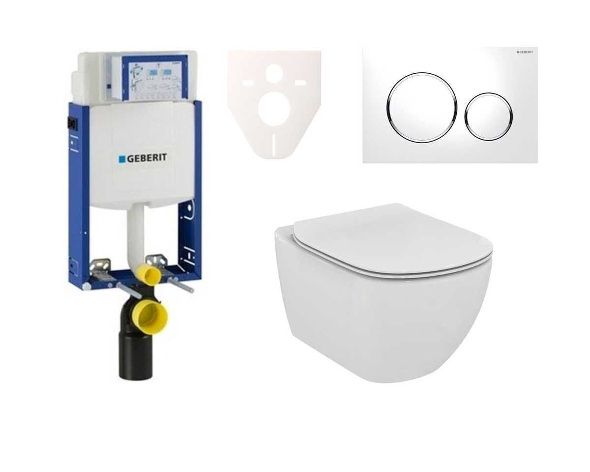 Cenově zvýhodněný závěsný WC set Geberit k zazdění + WC Ideal Standard Tesi 110.302.00.5NE4 Ideal Standard