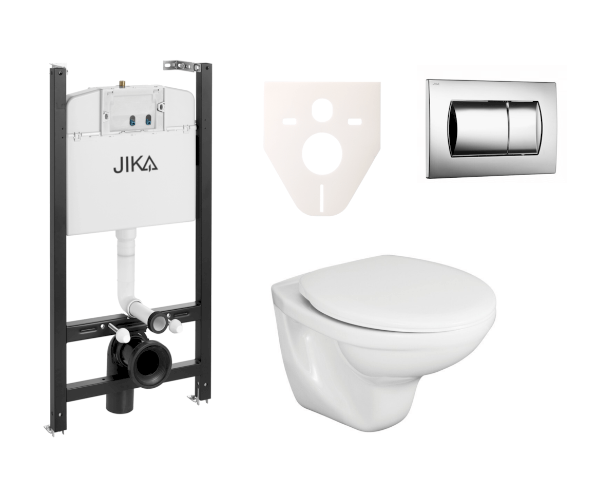 Cenově zvýhodněný závěsný WC set Jika do lehkých stěn / předstěnová montáž+ WC Fayans Neo SIKOJSJ2 Fayans