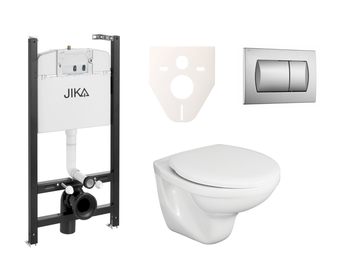 Cenově zvýhodněný závěsný WC set Jika do lehkých stěn / předstěnová montáž+ WC Fayans Neo SIKOJSJ3 Fayans