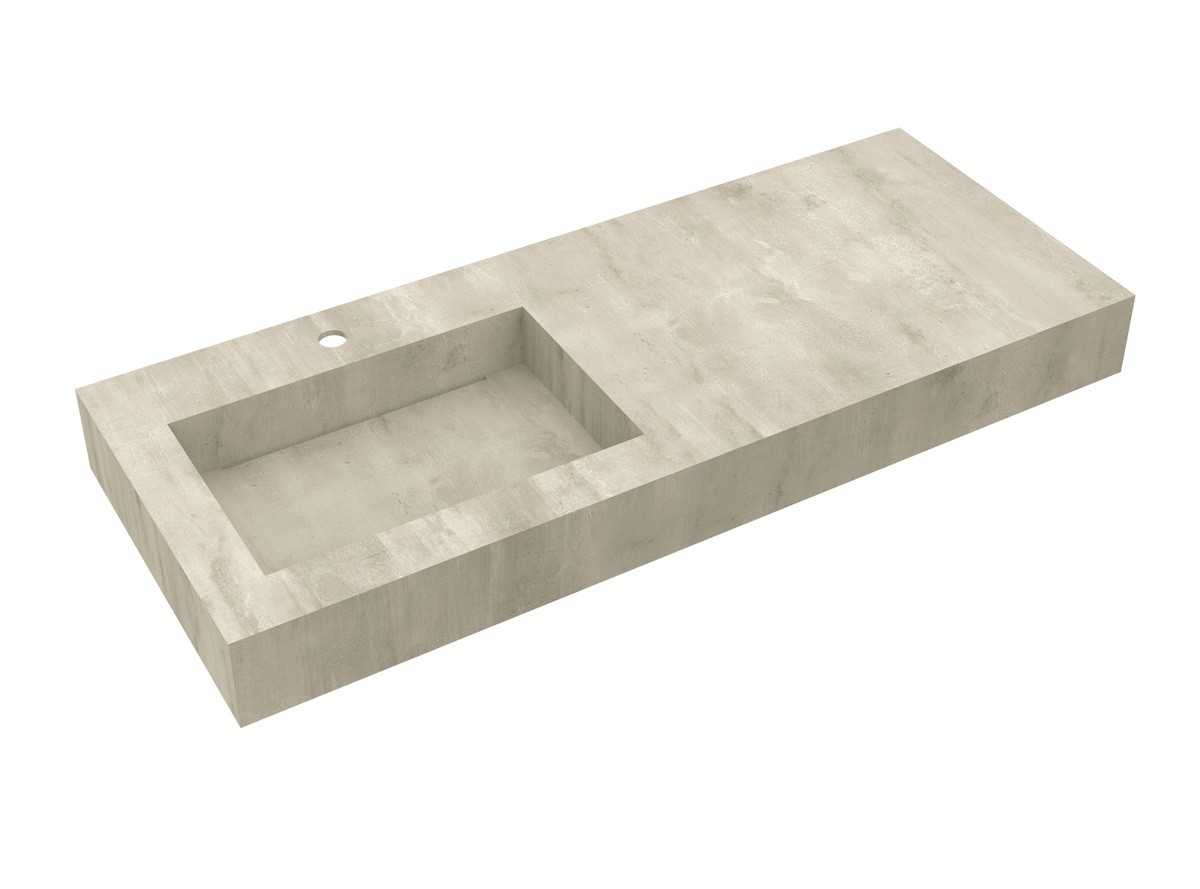 Deska se zabudovaným umyvadlem vlevo Salgar Compakt 120x12x51 cm beton 87246 Salgar