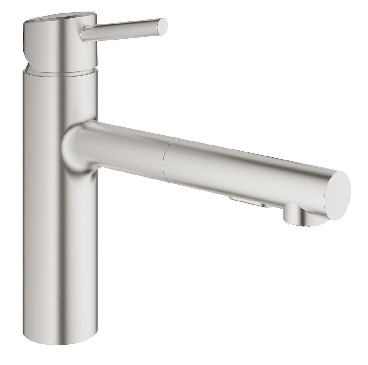 Dřezová baterie Grohe Concetto New s vytahovací sprškou supersteel 30273DC1 Grohe