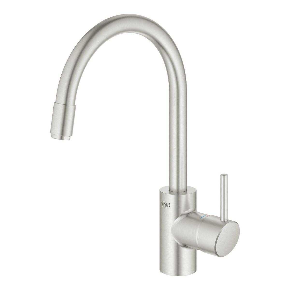 Dřezová baterie Grohe Concetto New s vytahovací sprškou supersteel 32663DC3 Grohe