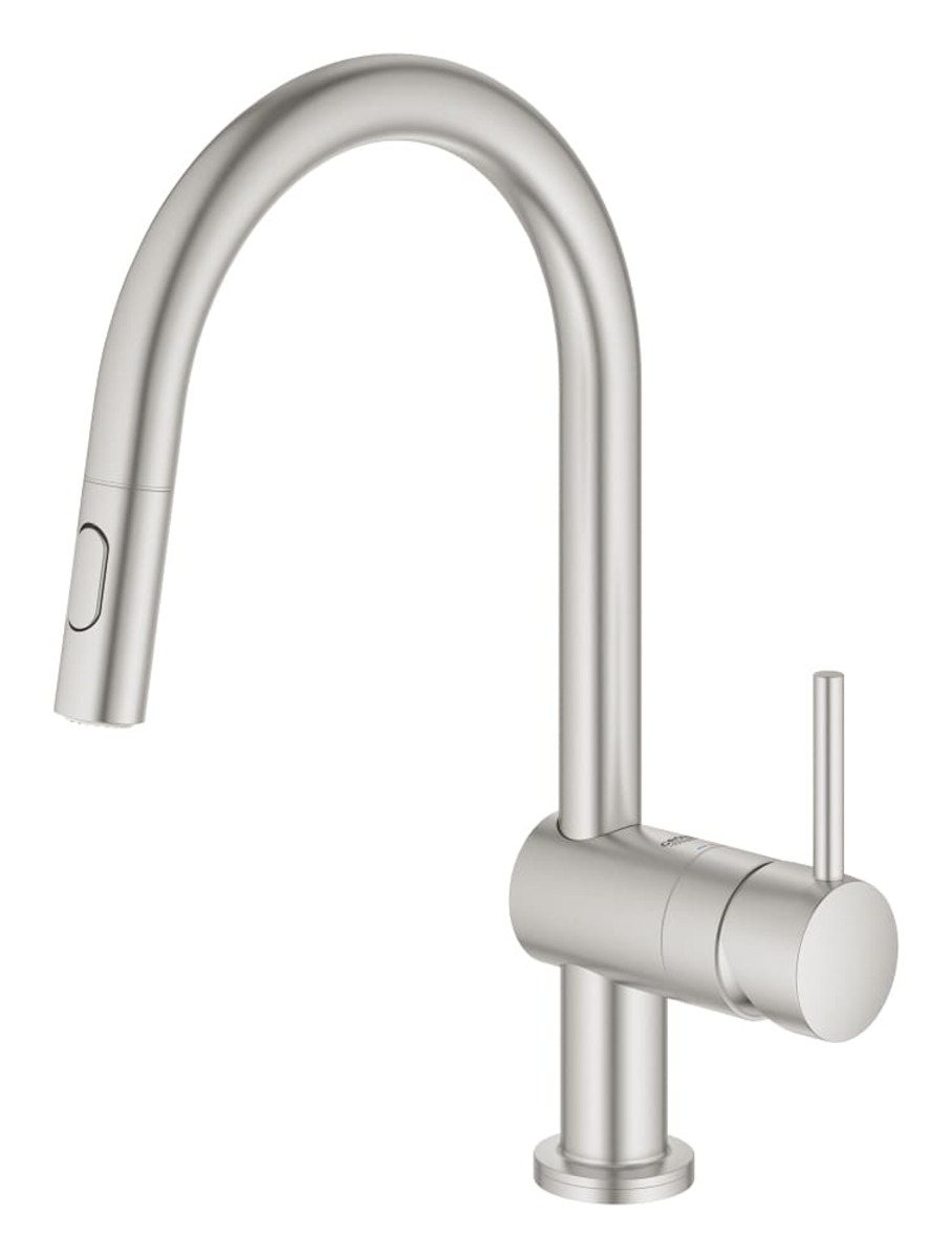 Dřezová baterie Grohe Minta Touch s vytahovací sprškou supersteel 31358DC2 Grohe