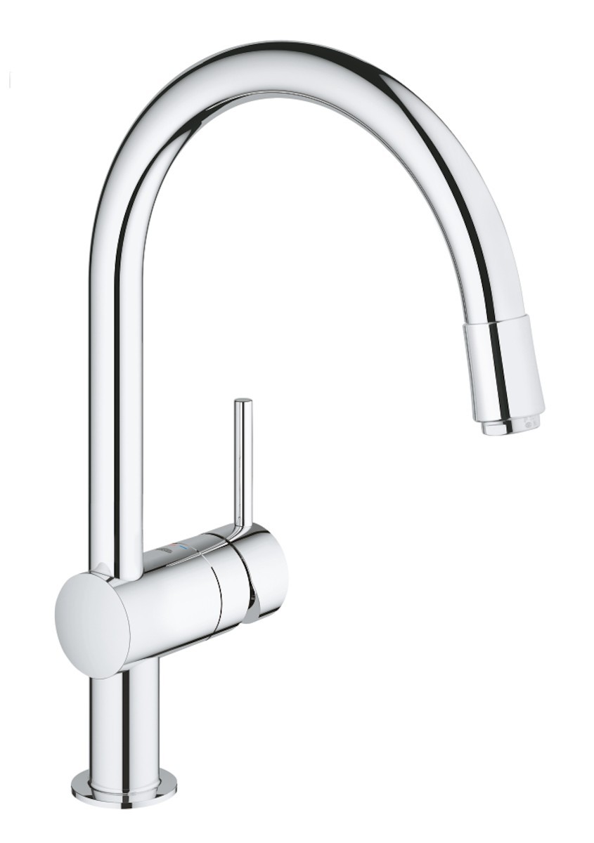 Dřezová baterie Grohe Minta s vytahovací sprškou chrom 3291800E Grohe