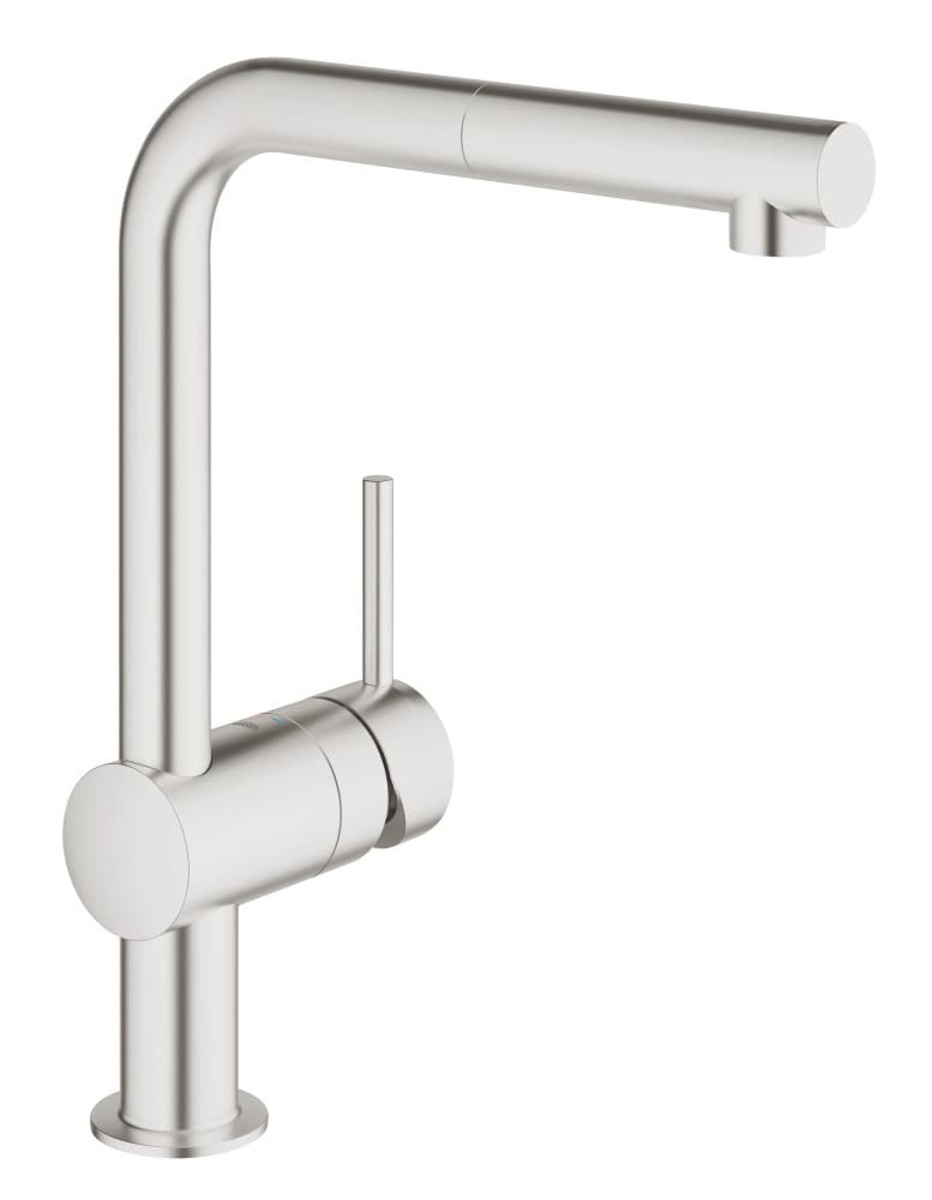 Dřezová baterie Grohe Minta s vytahovací sprškou supersteel 32168DC0 Grohe