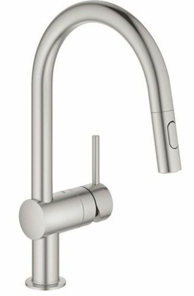 Dřezová baterie Grohe Minta s vytahovací sprškou supersteel 32321DC2 Grohe