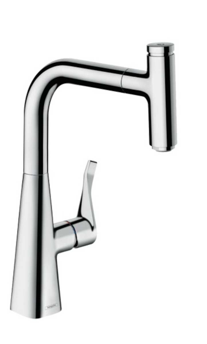 Dřezová baterie Hansgrohe Metris Select M71 s vytahovací sprškou chrom 14857000 Hansgrohe