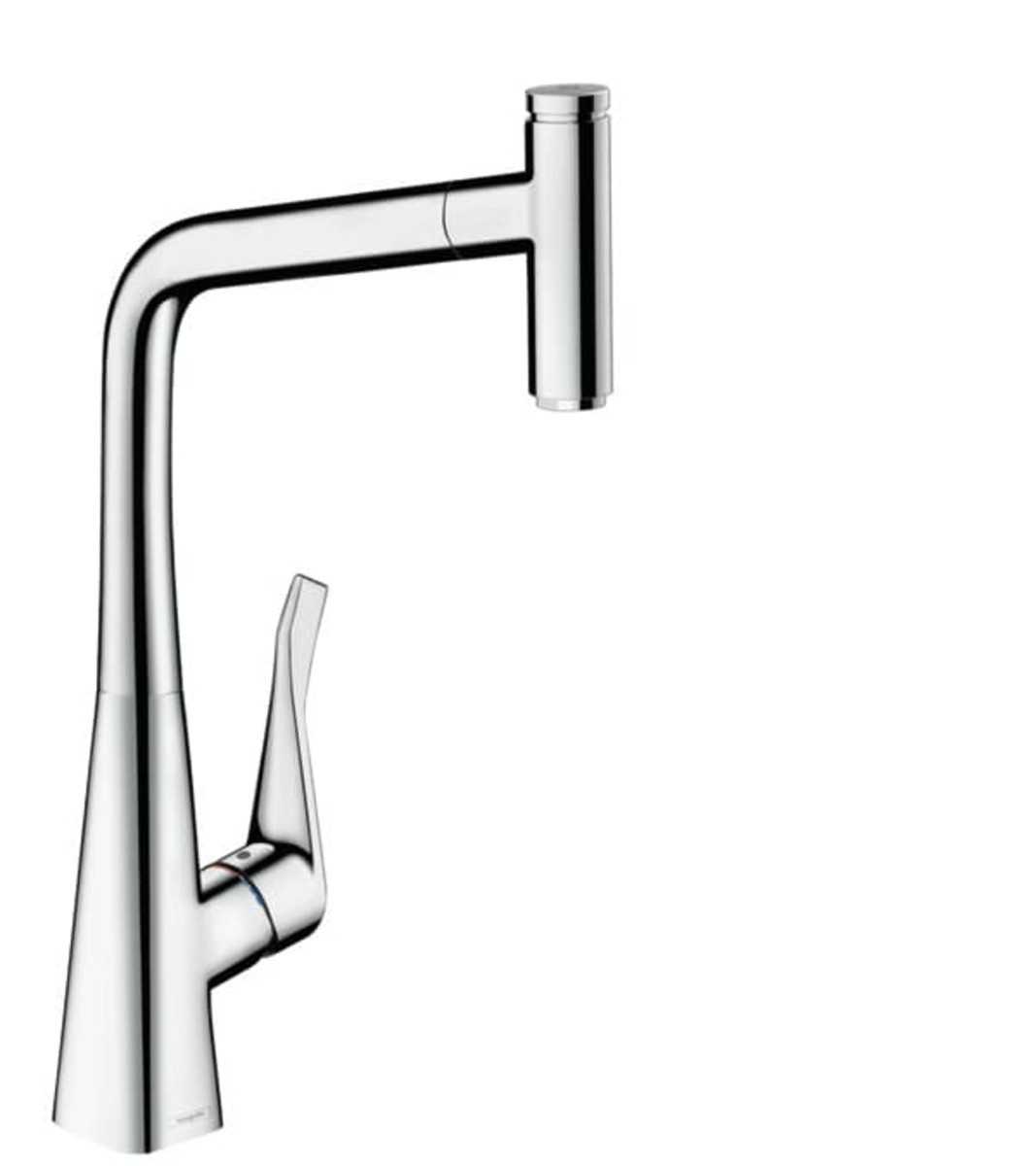 Dřezová baterie Hansgrohe Metris s vytahovací sprškou chrom 14786000 Hansgrohe