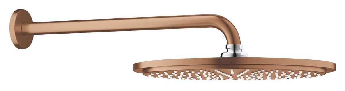 Hlavová sprcha Grohe Rainshower Cosmopolitan Metal včetně sprchového ramena Brushed Warm Sunset 26066DL0 Grohe