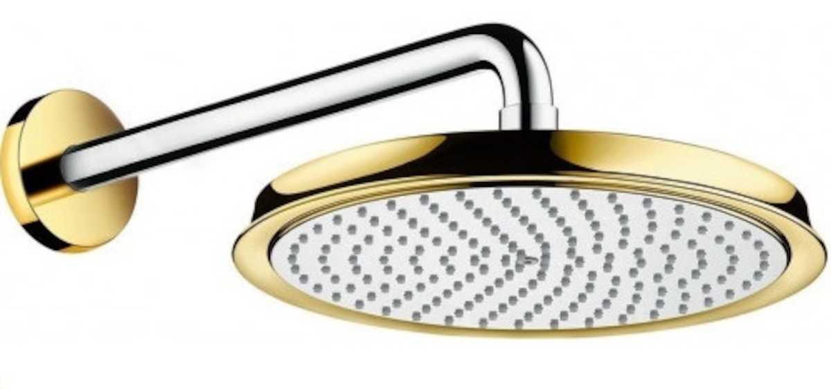 Hlavová sprcha Hansgrohe Raindance Classic na stěnu včetně sprchového ramena chrom/vzhled zlata 27424090 Hansgrohe