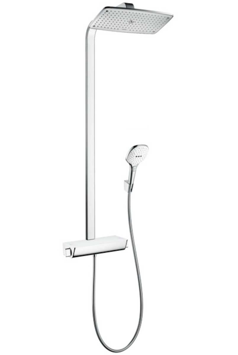 Sprchový systém Hansgrohe Raindance E na stěnu s termostatickou baterií bílá/chrom 27112400 Hansgrohe