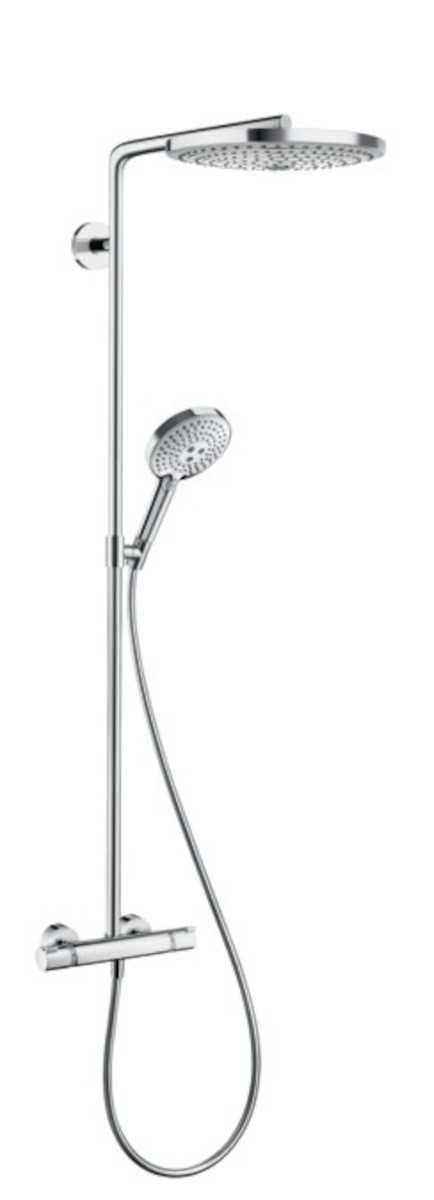 Sprchový systém Hansgrohe Raindance Select S na stěnu s termostatickou baterií bílá/chrom 27133400 Hansgrohe