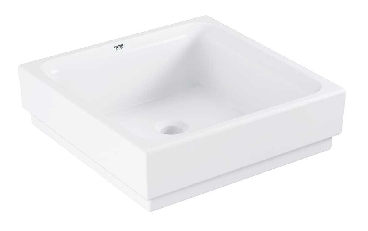 Umyvadlo na desku Grohe Cube Ceramic 40x40 cm alpská bílá bez otvoru pro baterii 3948200H Grohe