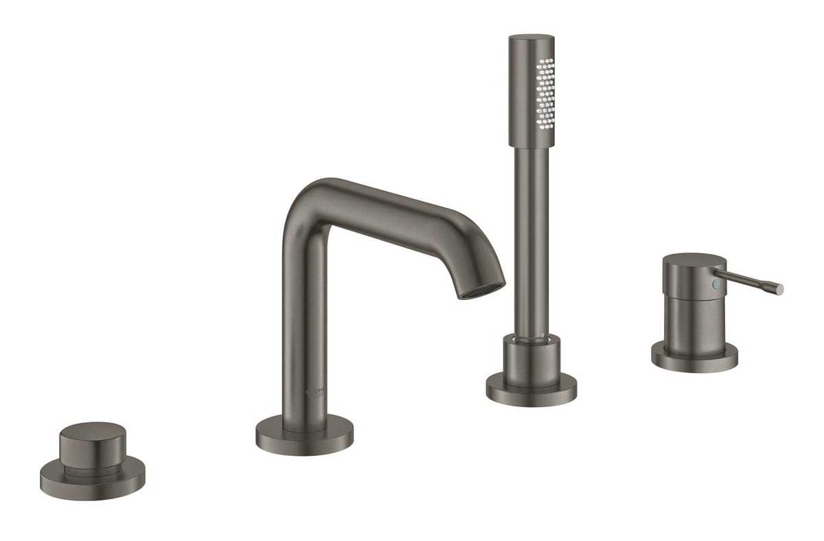 Vanová baterie Grohe Essence New s vanovým setem Brushed Hard Graphite 19578AL1 Grohe