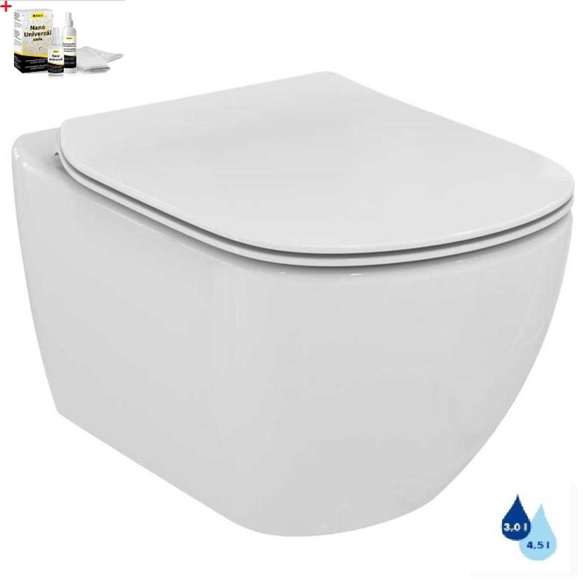 Wc s prkénkem softclose závěsné Ideal Standard Testra zadní odpad SIKOSIST0078 Ideal Standard