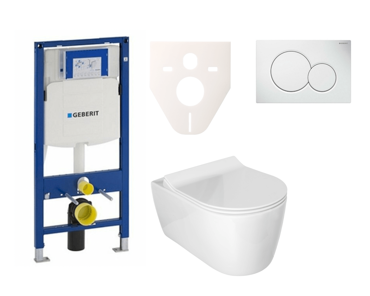 Cenově zvýhodněný závěsný WC set Geberit do lehkých stěn / předstěnová montáž+ WC Glacera Alfa SIKOGES3A1 Glacera