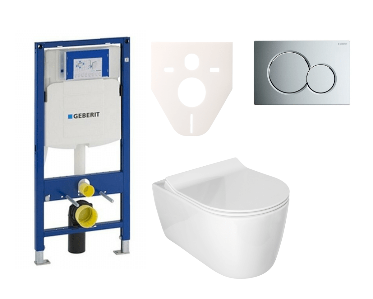 Cenově zvýhodněný závěsný WC set Geberit do lehkých stěn / předstěnová montáž+ WC Glacera Alfa SIKOGES3A2 Glacera