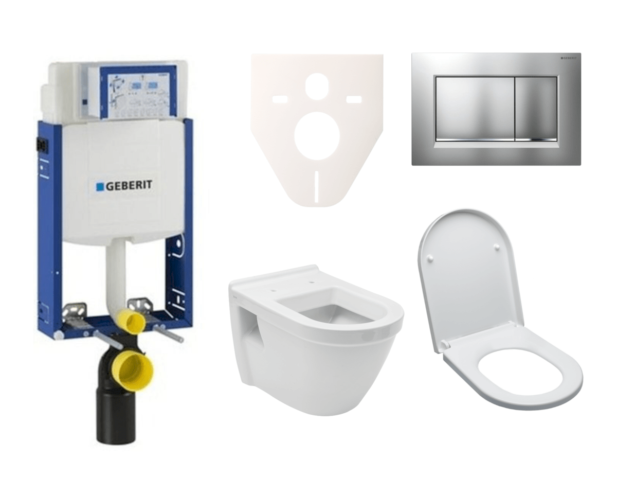 Cenově zvýhodněný závěsný WC set Geberit k zazdění + WC Vitra S50 SIKOGE2V7 Vitra