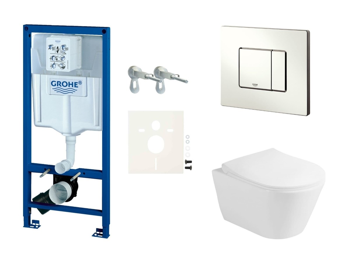 Cenově zvýhodněný závěsný WC set Grohe do lehkých stěn / předstěnová montáž+ WC Glacera Ava SIKOGRSAVA2S NO BRAND