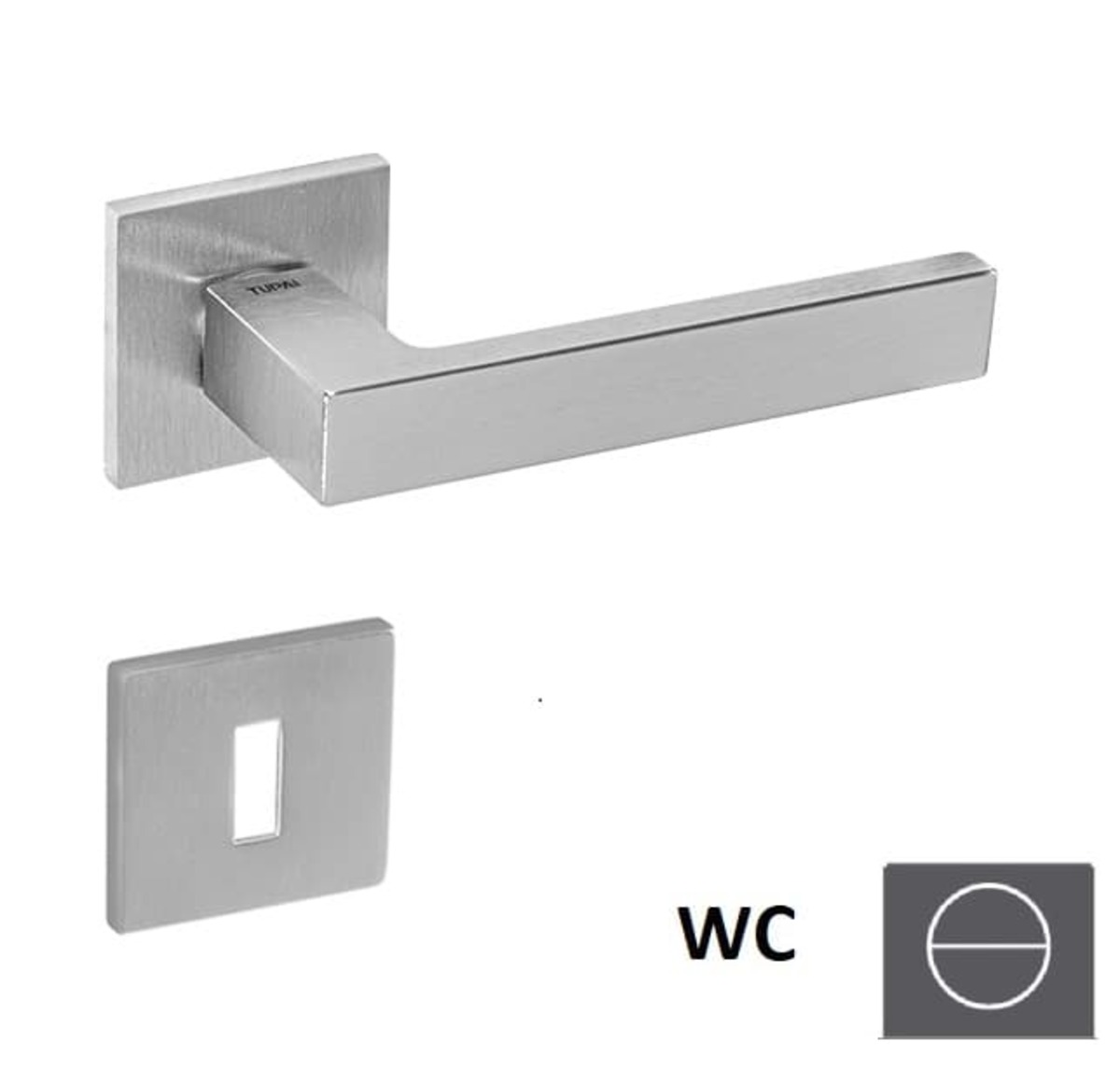 Klika Naturel Square WC knoflík (WC) chrom broušený SquareHR5SOCSWC Naturel