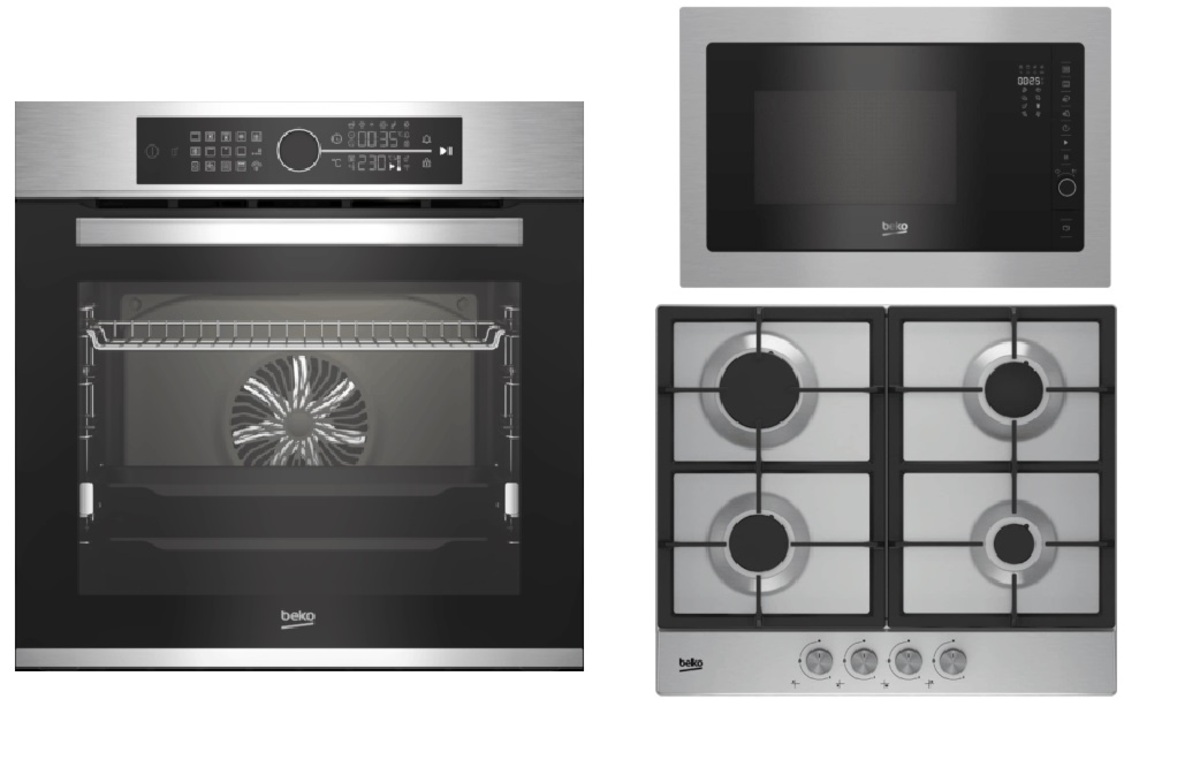 Set spotřebičů Beko BBIM12400XCS + HIAW64225SX + BMGB25332BG Beko