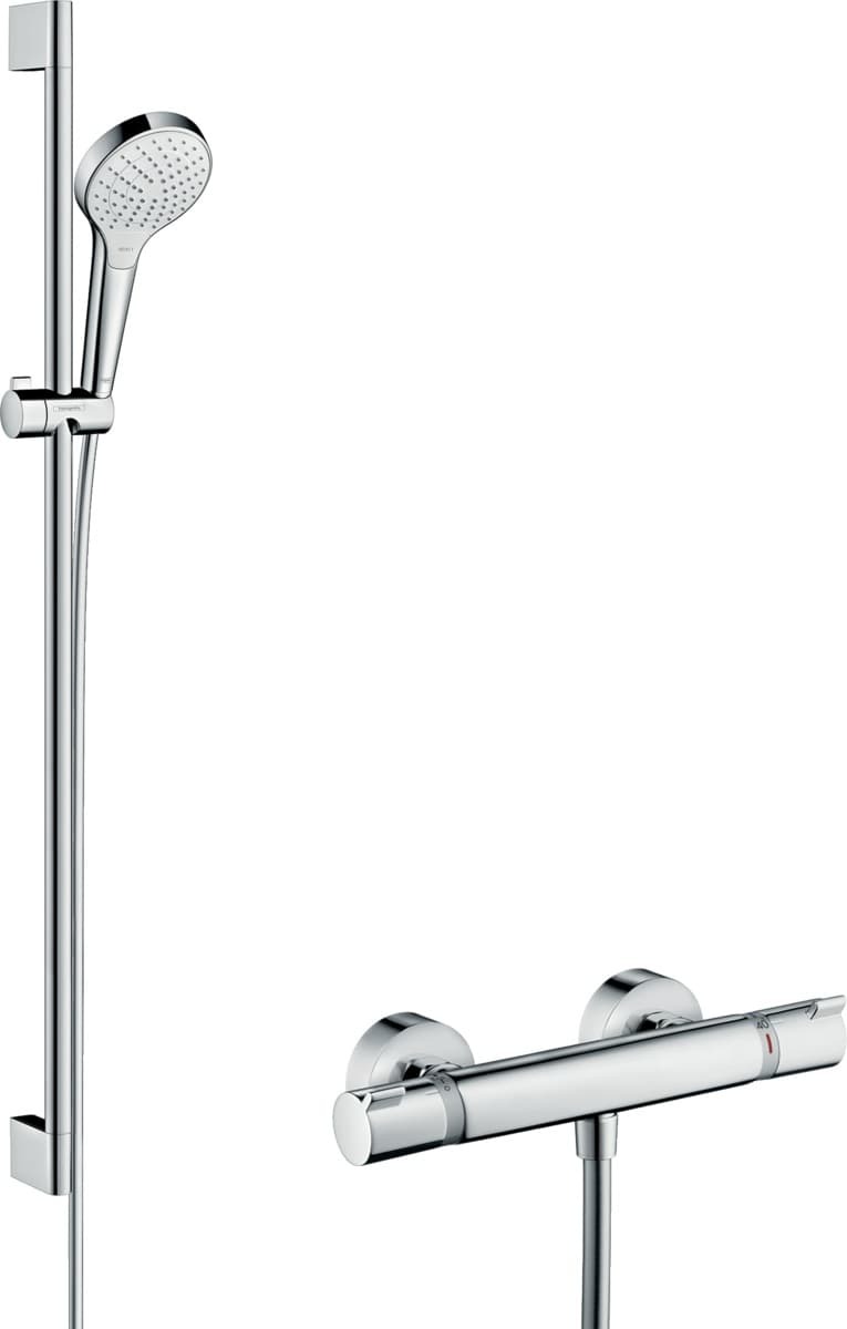 Sprchový systém Hansgrohe Croma Select S na stěnu s termostatickou baterií bílá/chrom 27014400 Hansgrohe