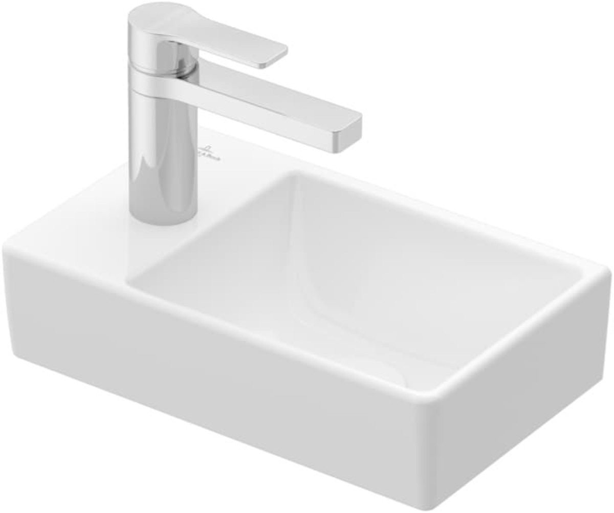 Umývátko Villeroy & Boch Avento 36x22 cm otvor pro baterii vlevo alpská bílá 43003R01 Villeroy & Boch