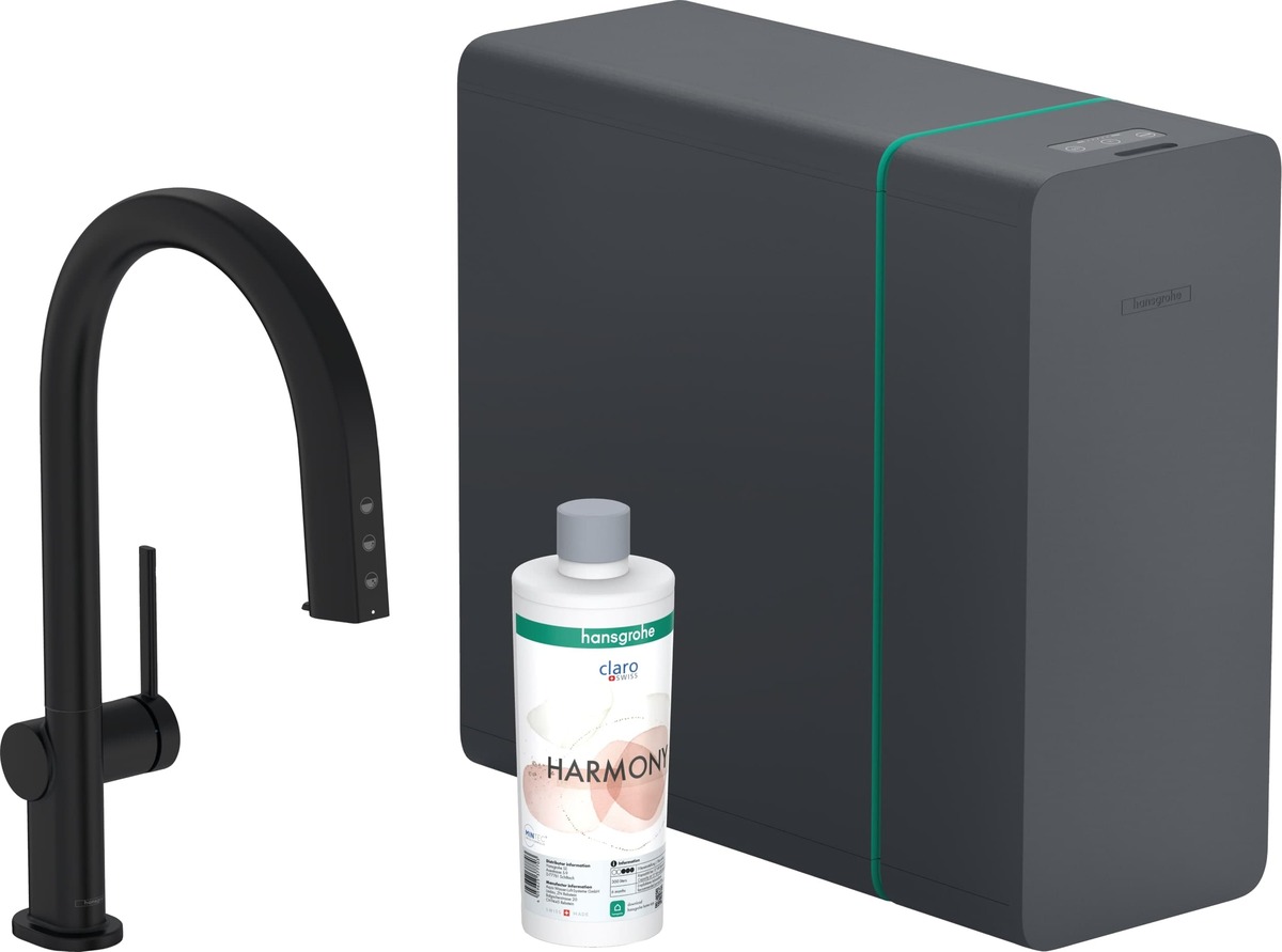 Dřezová baterie Hansgrohe Aqittura bez výpusti matná černá 76836670 Hansgrohe