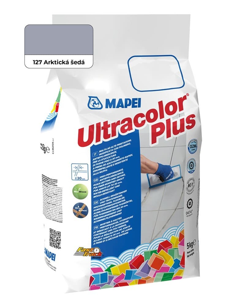 Spárovací hmota Mapei Ultracolor Plus arktická šedá 5 kg CG2WA MAPU127 Mapei