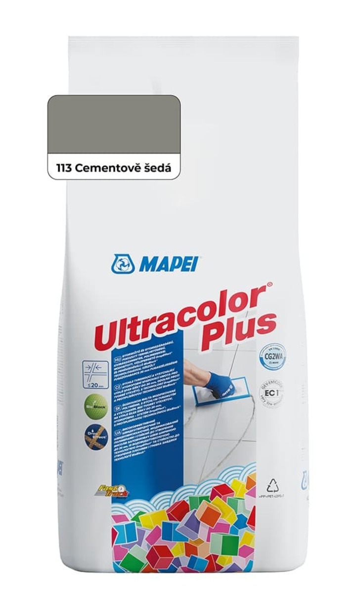 Spárovací hmota Mapei Ultracolor Plus cementově šedá 2 kg CG2WA MAPU2113 Mapei