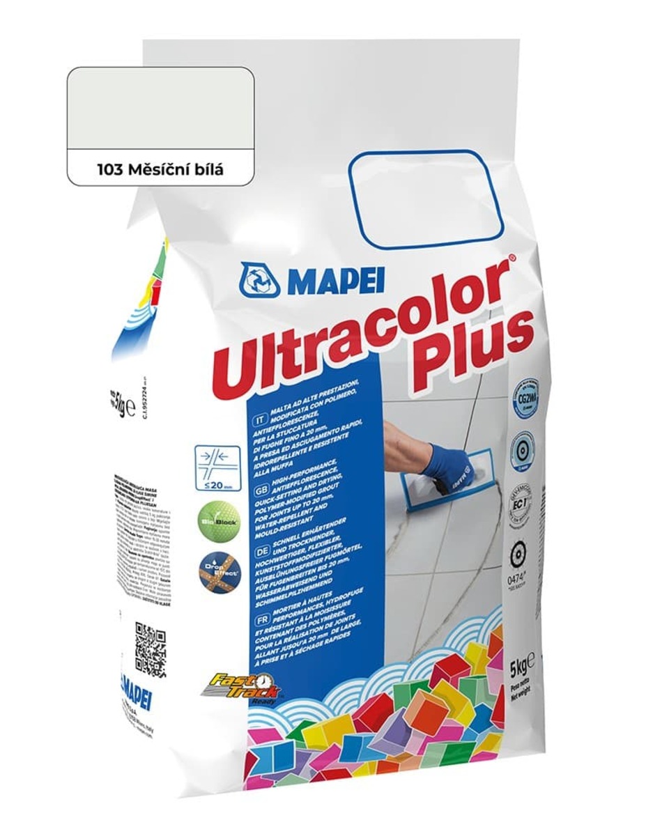 Spárovací hmota Mapei Ultracolor Plus měsíční bílá 5 kg CG2WA MAPU103 Mapei