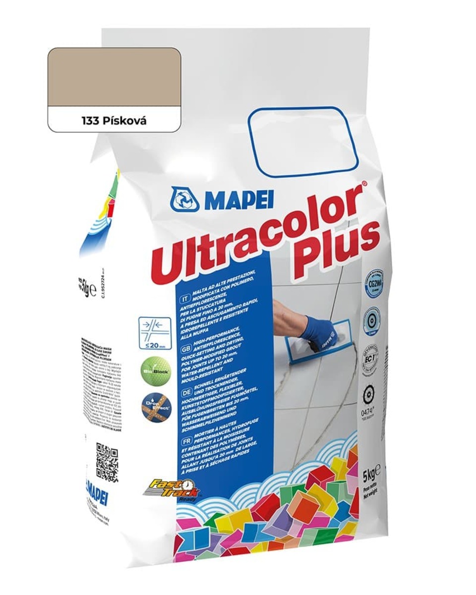 Spárovací hmota Mapei Ultracolor Plus písková 5 kg CG2WA MAPU133 Mapei