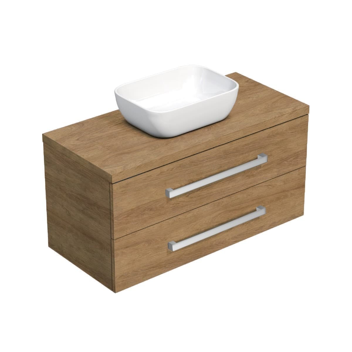 Koupelnová skříňka s krycí deskou SAT Cube Way 100x71x46 cm dub Hickory CUBE461003DHSAT45 SAT