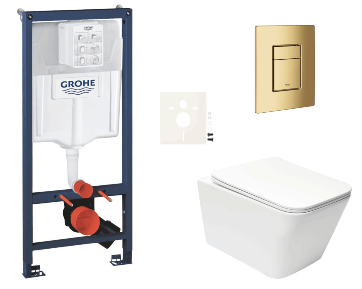 Závěsný wc set do lehkých stěn / předstěnová montáž Swiss Aqua Technologies Infinitio SIKOGRSIN12SCGL0 NO BRAND