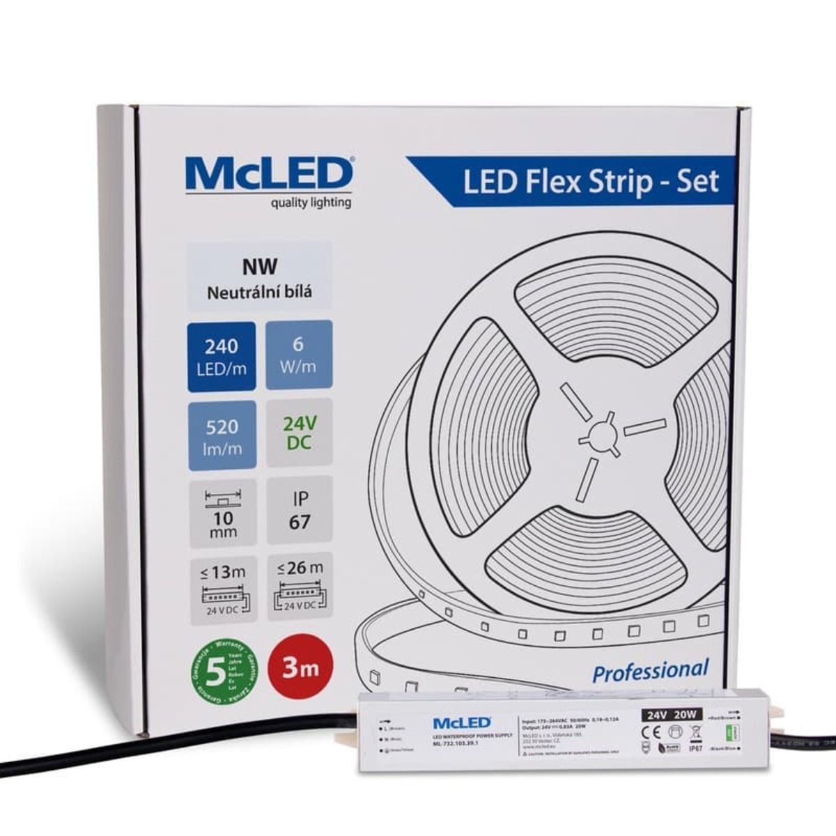 McLED LED pásek - sada 3 m