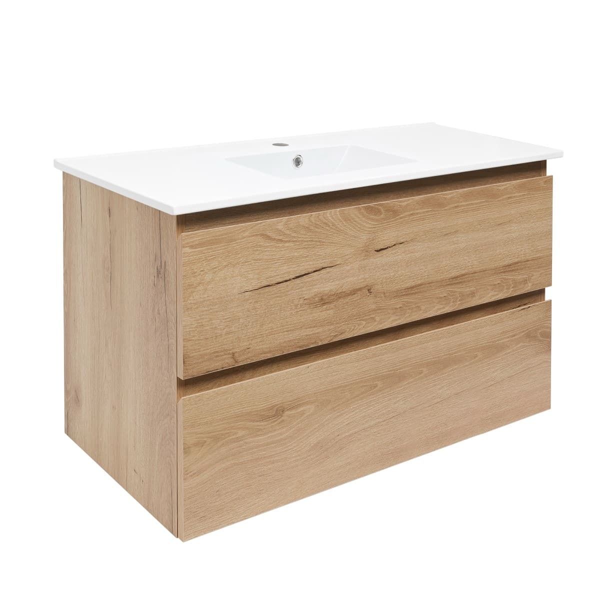 Koupelnová skříňka 2 zásuvková s krycí deskou SAT B-Way 99x50x45 cm dub mat BWAY2100OAKU4BI SAT