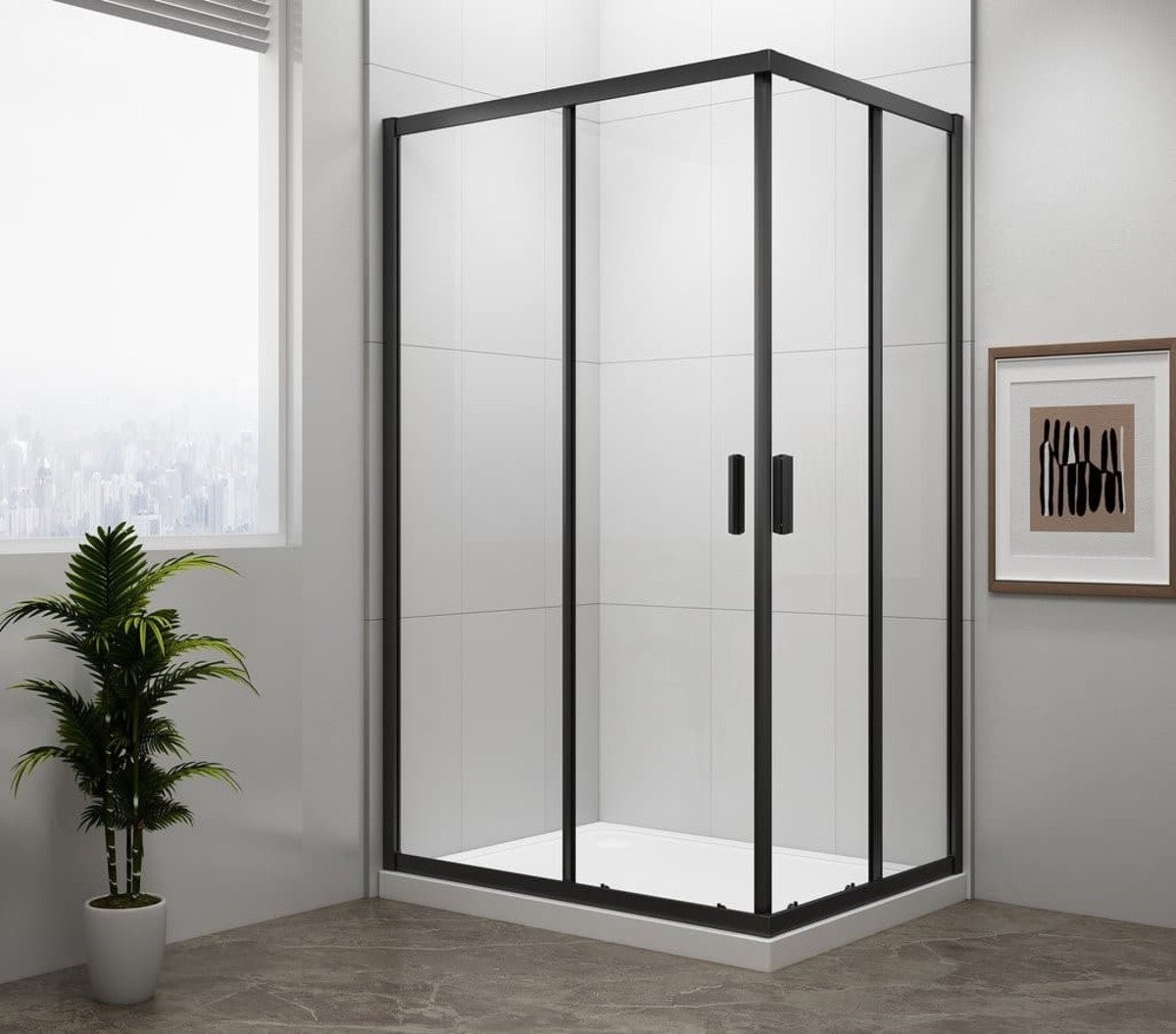 Sprchový kout obdélník 80x90 cm Polysan Easy Black EL5315B Polysan