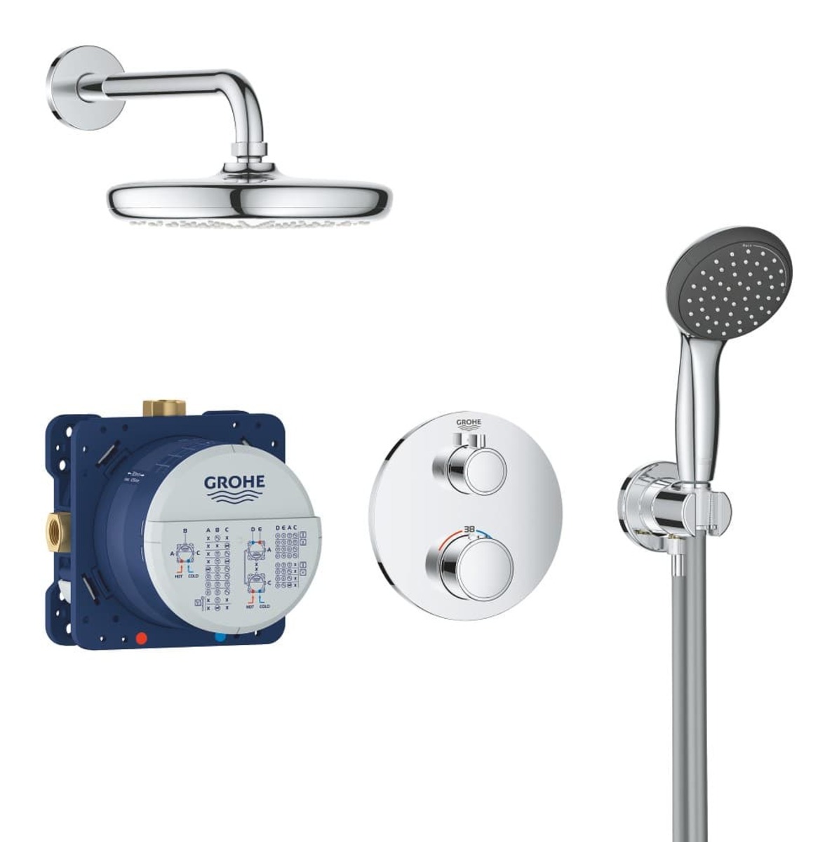 Sprchový systém Grohe Precision Trend New pod omítku včetně podomítkového tělesa chrom 34733002 Grohe