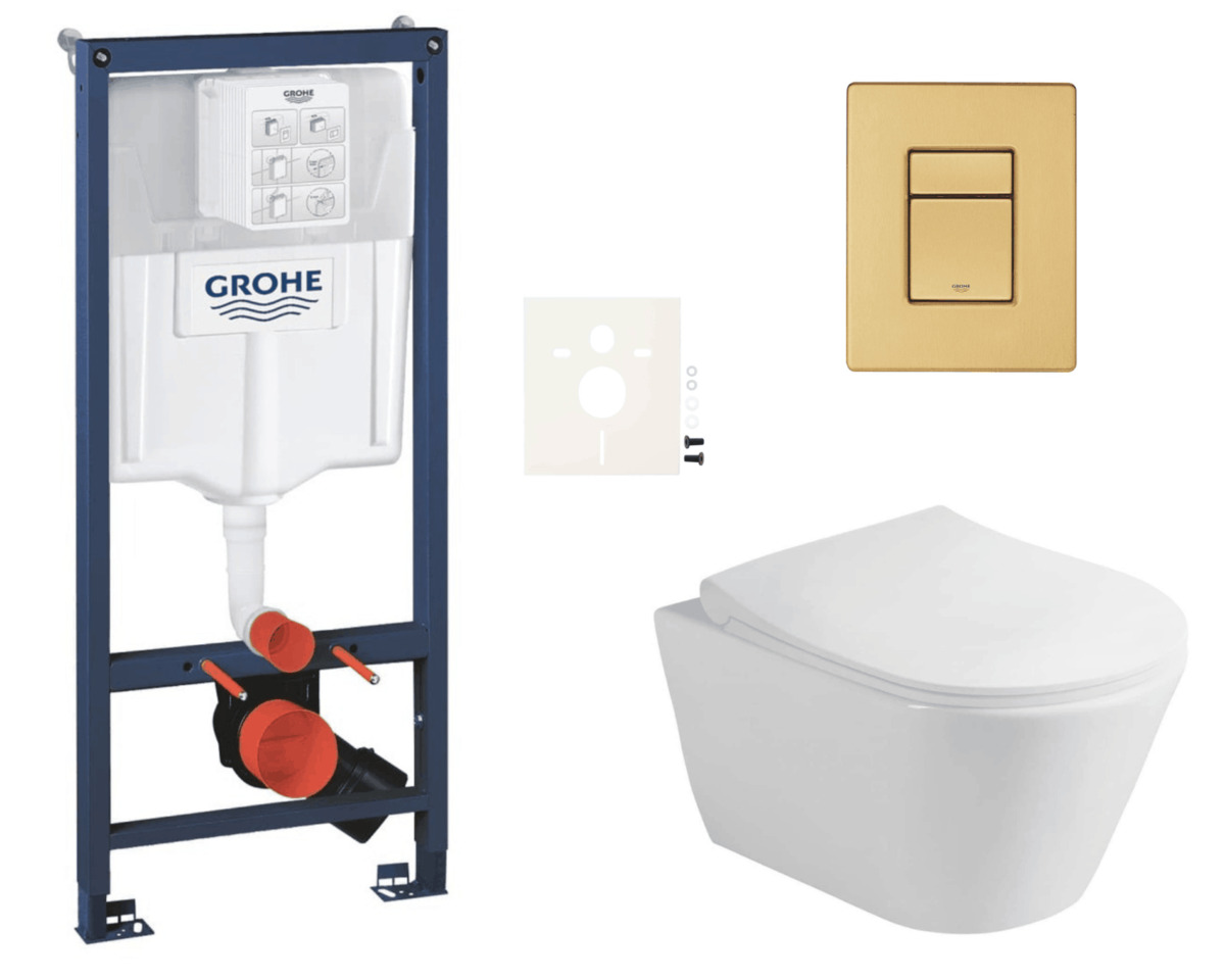 Závěsný wc set do lehkých stěn / předstěnová montáž Glacera Ava SIKOGRSAVASCGN0 Grohe