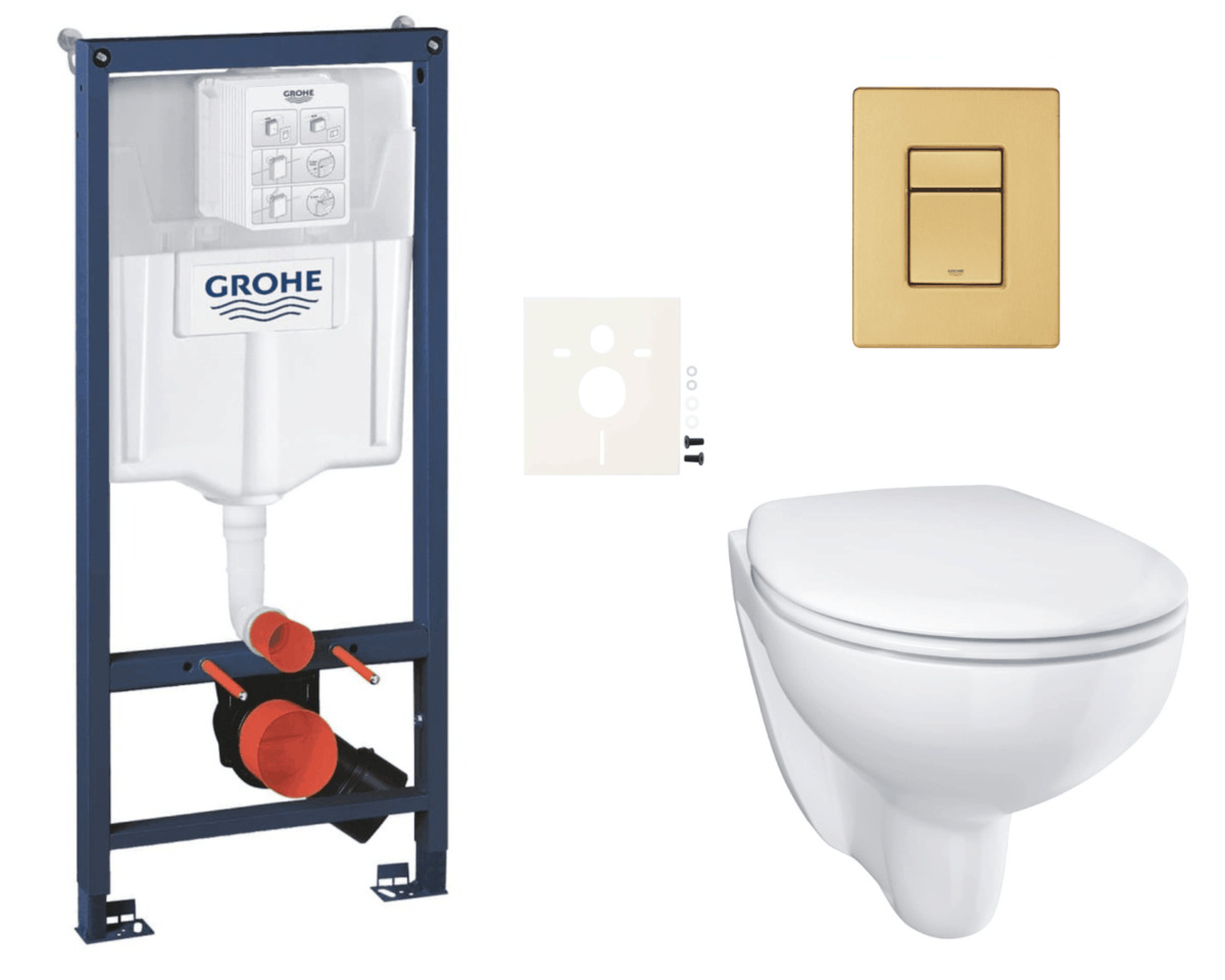 Závěsný wc set do lehkých stěn / předstěnová montáž Grohe Bau Ceramic SIKOGRSBAUSCGN0 Grohe