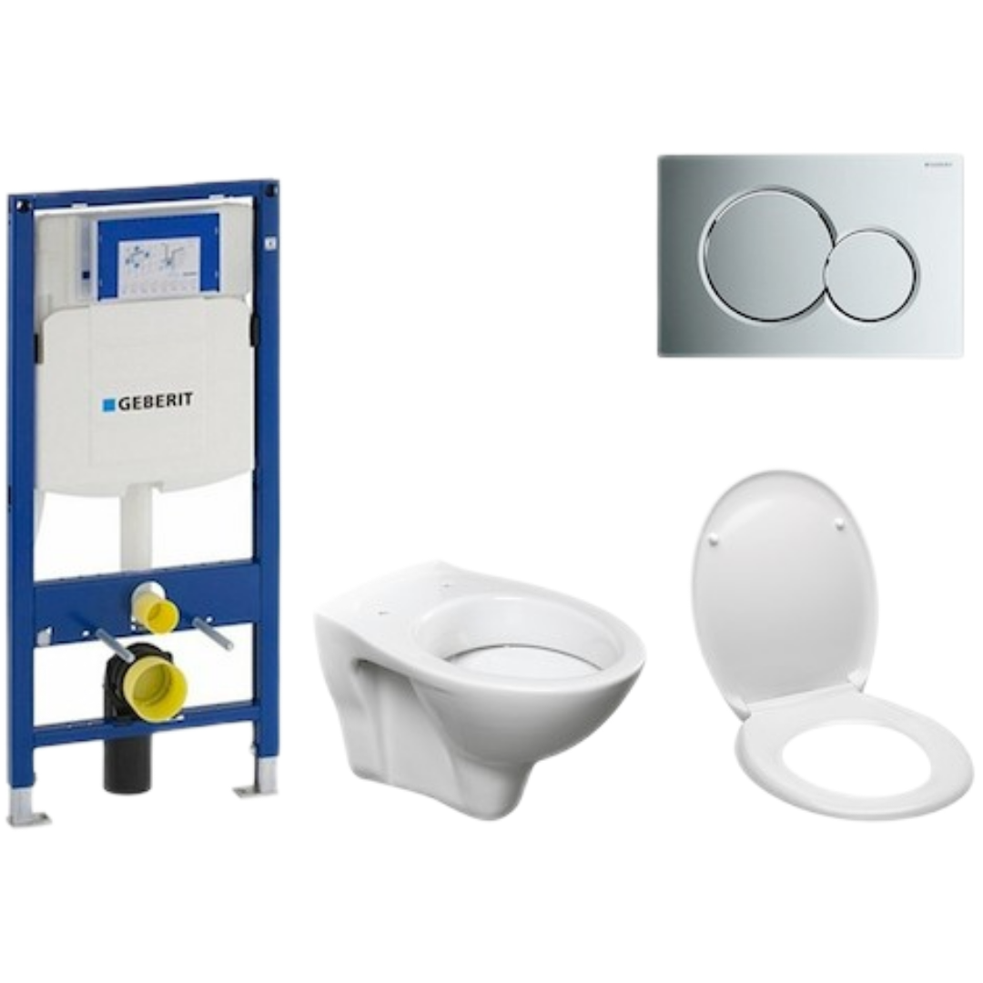 Cenově zvýhodněný závěsný WC set Geberit do lehkých stěn / předstěnová montáž+ WC S-Line S-line Pro 111.300.00.5ND2 S-Line