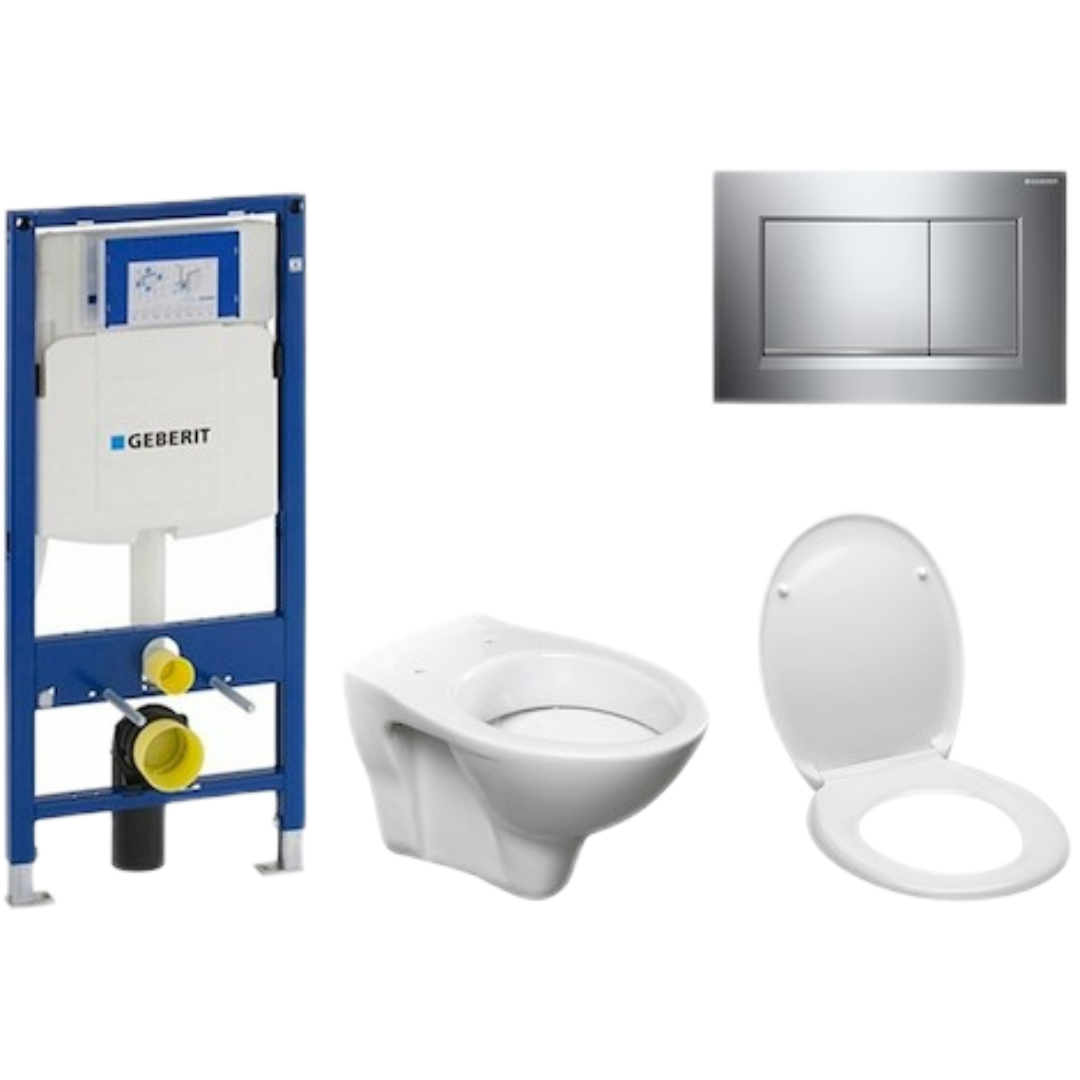 Cenově zvýhodněný závěsný WC set Geberit do lehkých stěn / předstěnová montáž+ WC S-Line S-line Pro 111.300.00.5ND6 S-Line