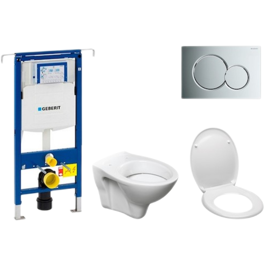 Cenově zvýhodněný závěsný WC set Geberit do lehkých stěn / předstěnová montáž+ WC S-Line S-line Pro 111.355.00.5ND2 S-Line