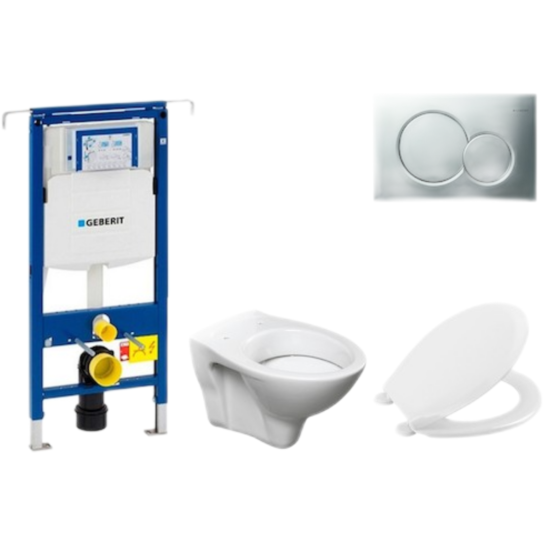 Cenově zvýhodněný závěsný WC set Geberit do lehkých stěn / předstěnová montáž+ WC S-Line S-line Pro 111.355.00.5NR3 S-Line