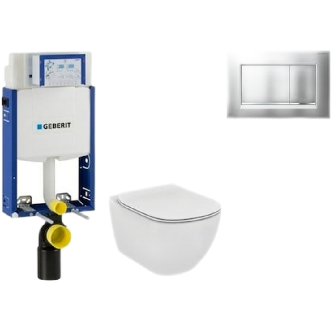 Cenově zvýhodněný závěsný WC set Geberit k zazdění + WC Ideal Standard Tesi 110.302.00.5NF7 Ideal Standard