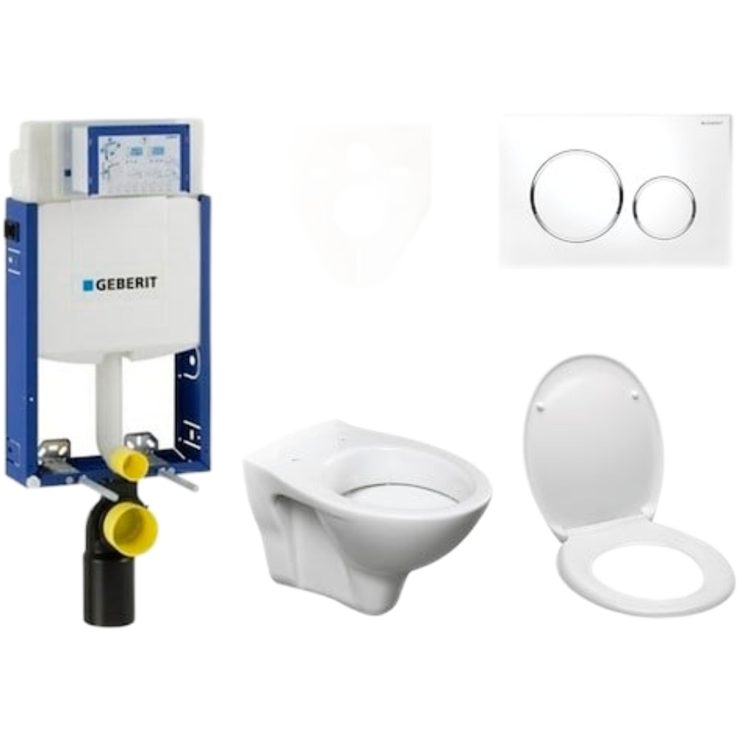 Cenově zvýhodněný závěsný WC set Geberit k zazdění + WC S-Line S-line Pro 110.302.00.5ND4 S-Line